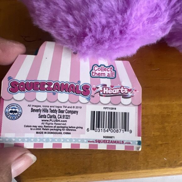 Squeezamals Scented Purple  Heart‎ Plush Valentines 2019 - Picture 5 of 10